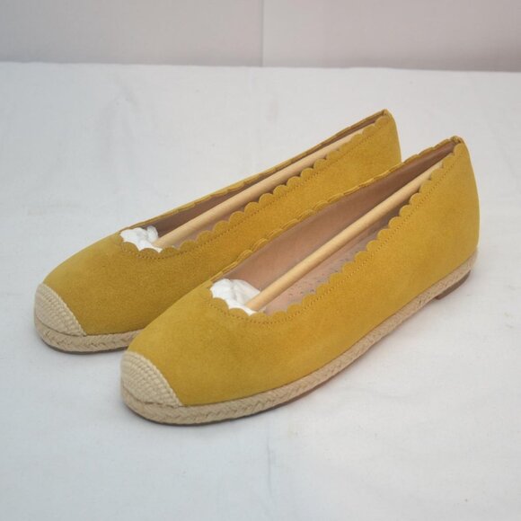 Isaac Mizrahi Espadrille Flats - Mustard size 6 - Picture 1 of 8